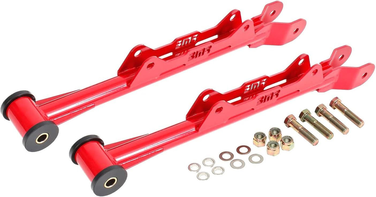 BMR Non-Adjustable Rear Lower Control Arms w/ Delrin Bushings, Red :: 2010-2015 Camaro - Open Box