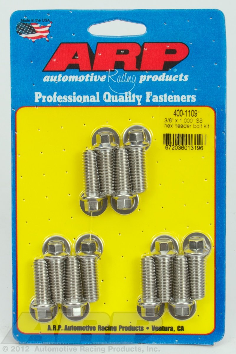 Arp 400-1109 Header Bolt Kit (Stainless 300 Hex Bolt Uhl=1.000 12 Pcs.)