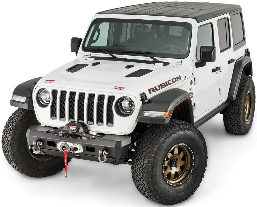 Warn 101325 Elite Series Stubby Front Bumper For Jeep Jl Wrangler, Without Grille Guard Tube, Black