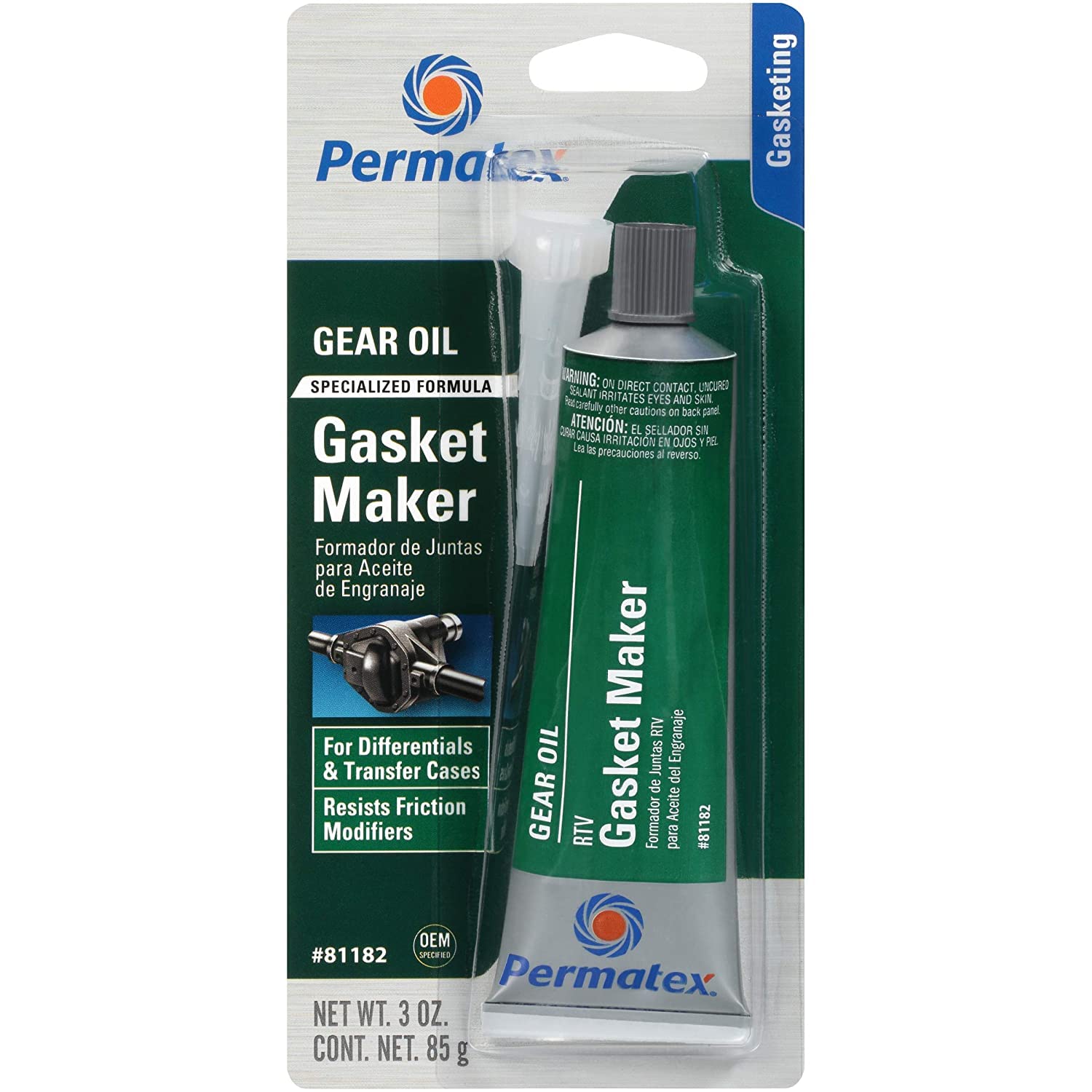 Permatex 81182 Gear Oil Rtv Gasket Maker, 3 Oz (Packaging May Vary)