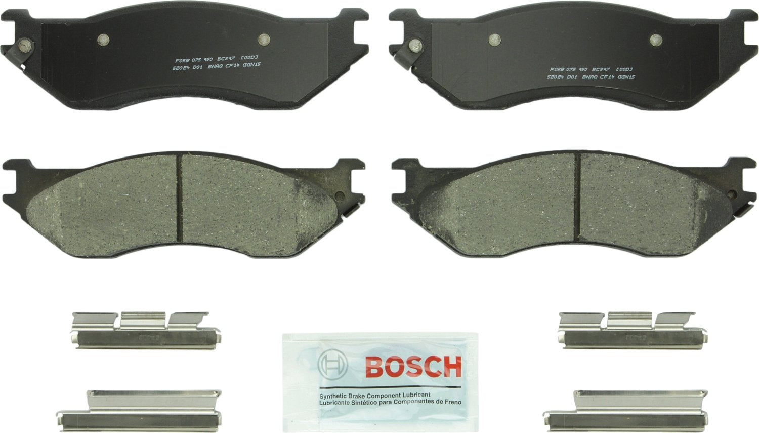 Bosch Bc897 Quietcast Premium Ceramic Disc Brake Pad Set - Compatible With Select Dodge Ram 1500; Front; Dodge Ram Srt-10; Rear