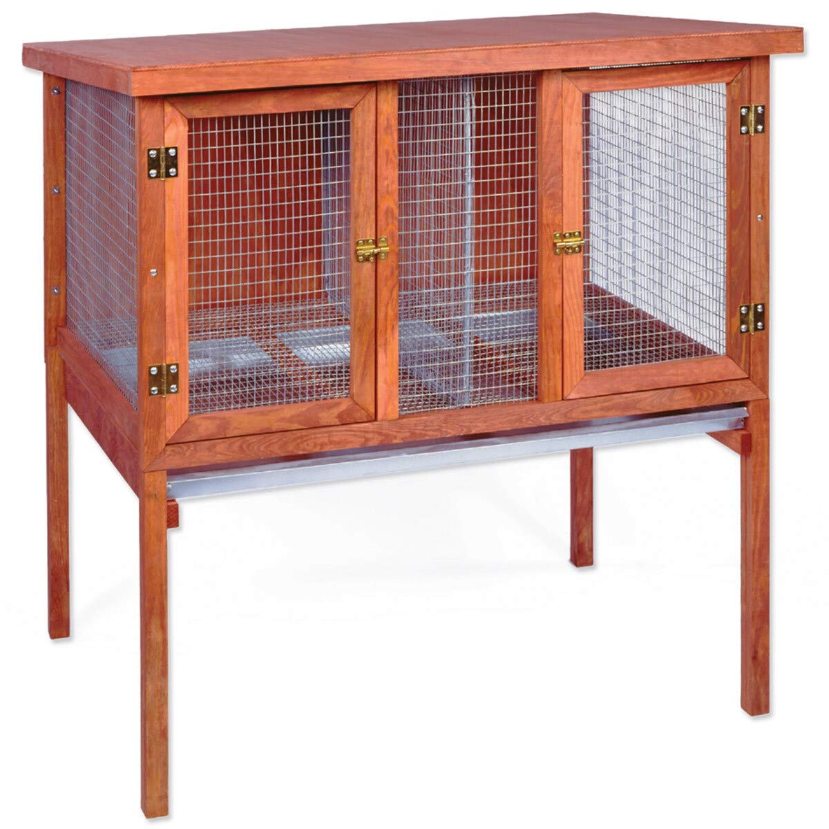 Ware Manufacturing 01551 Hd Bunny And Rabbit Double Hutch, 47.8'' L X 34.5'' W X 48.0'' H, Brown