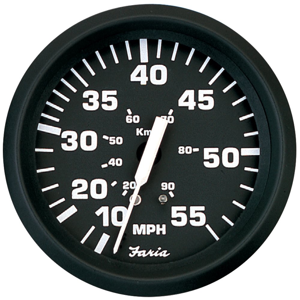Faria Beede Instruments 32810 Faria Euro Black 4'' Speedometer 55Mph Mechanical