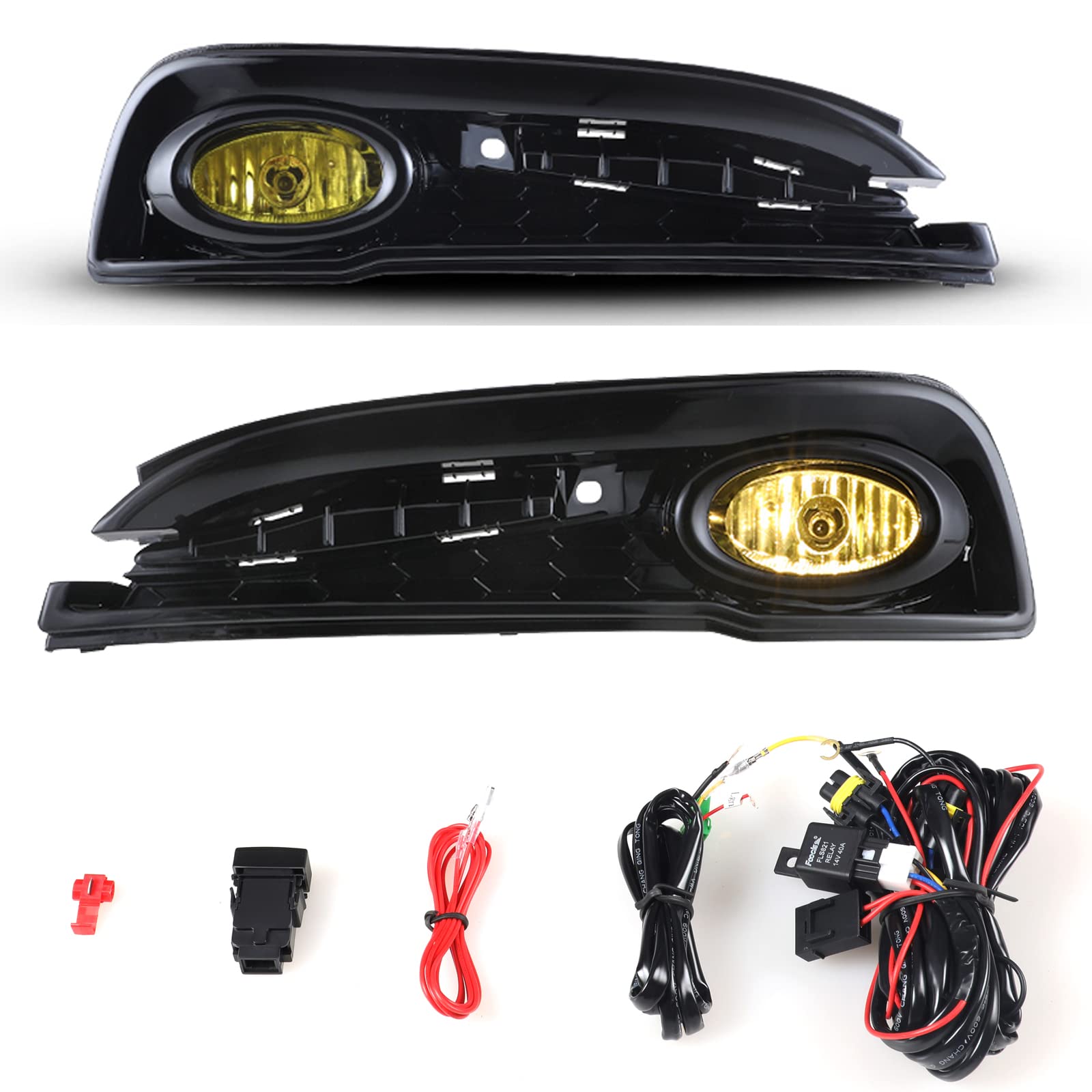 Winjet Oem Series For [2013 2014 2015 Honda Civic Sedan] Driving Fog Lights + Switch + Wiring Kit (Yellow)