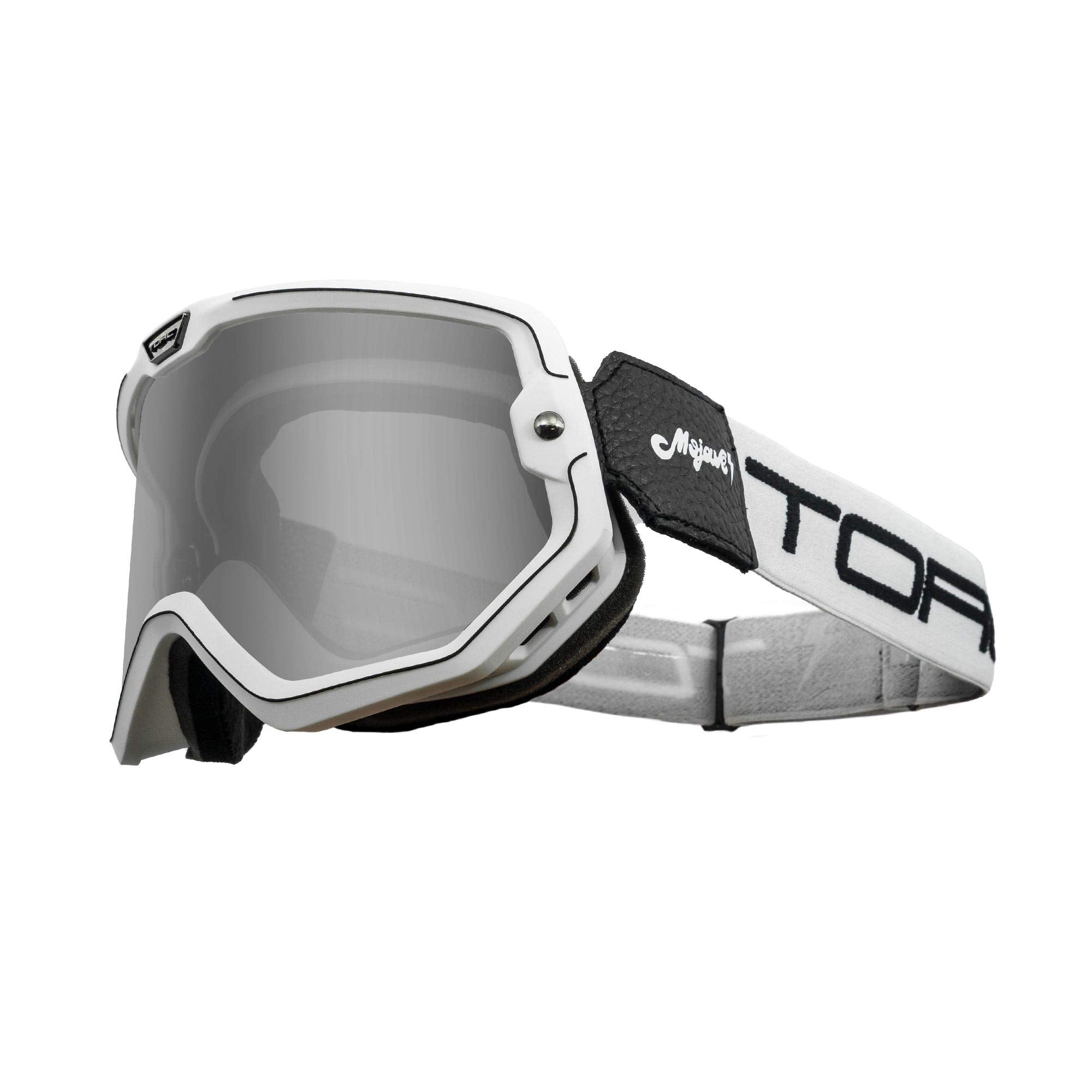 Torc Mojave Motorcycle Helmet Goggle (Flat White, White Black)