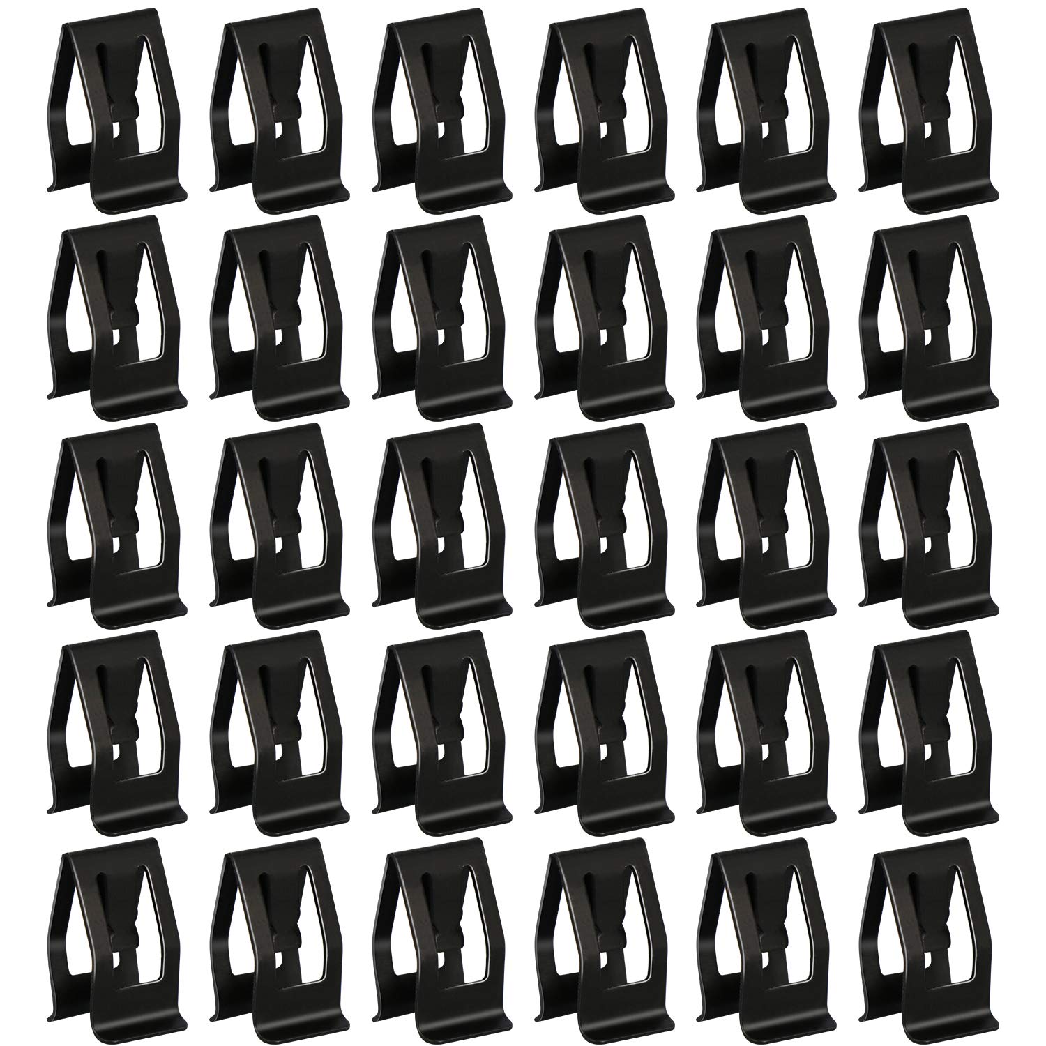 30 Pack Black Metal Retainer Clips, Universal Automotive Car Interior Front Console Dash Dashboard Trim For Ford Mazda Audi