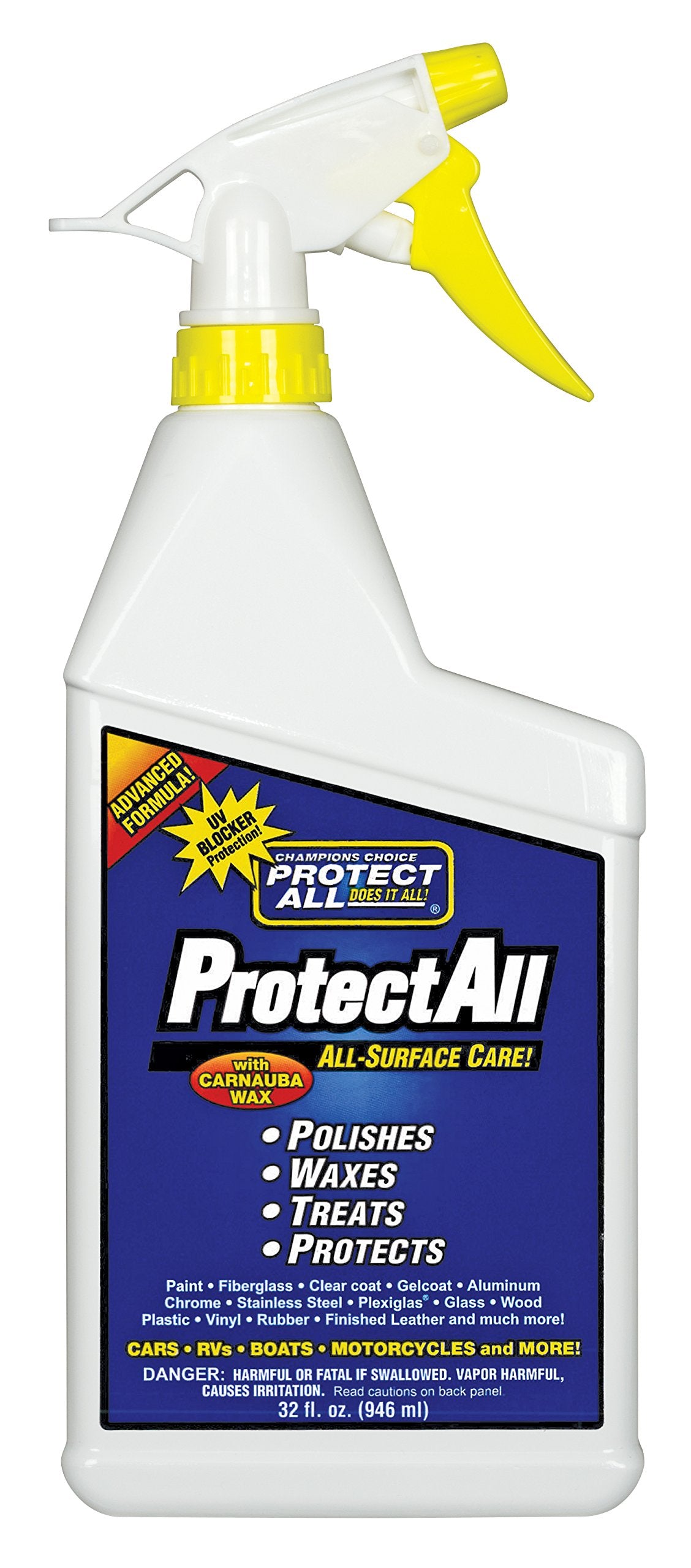 All-Surface Care - Cleaner / Wax / Polisher / Protector - Interior And Exterior Use - 32 Oz -Protect All 62032