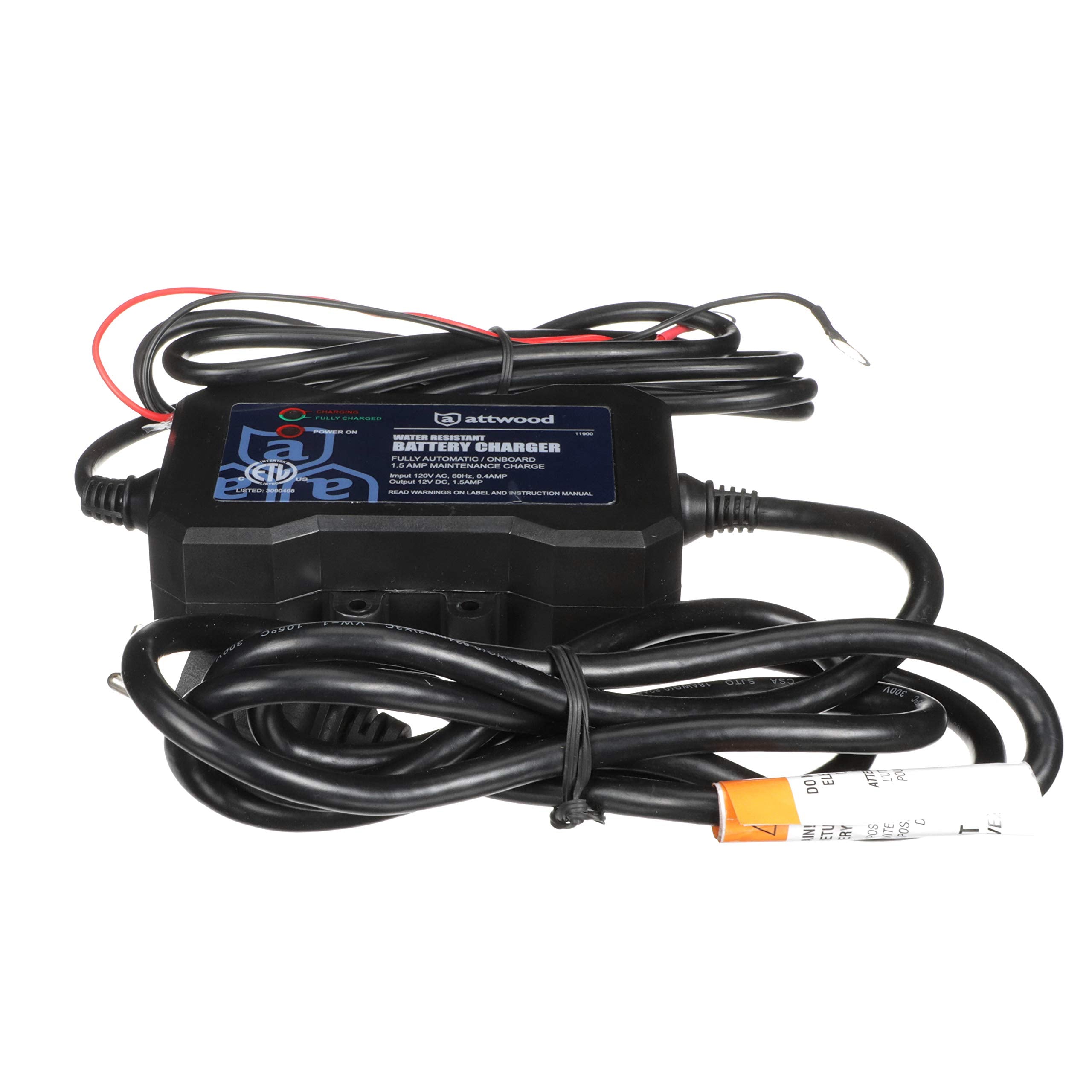 Attwood 11900-4 Battery Charger Black ,1.5 Amp