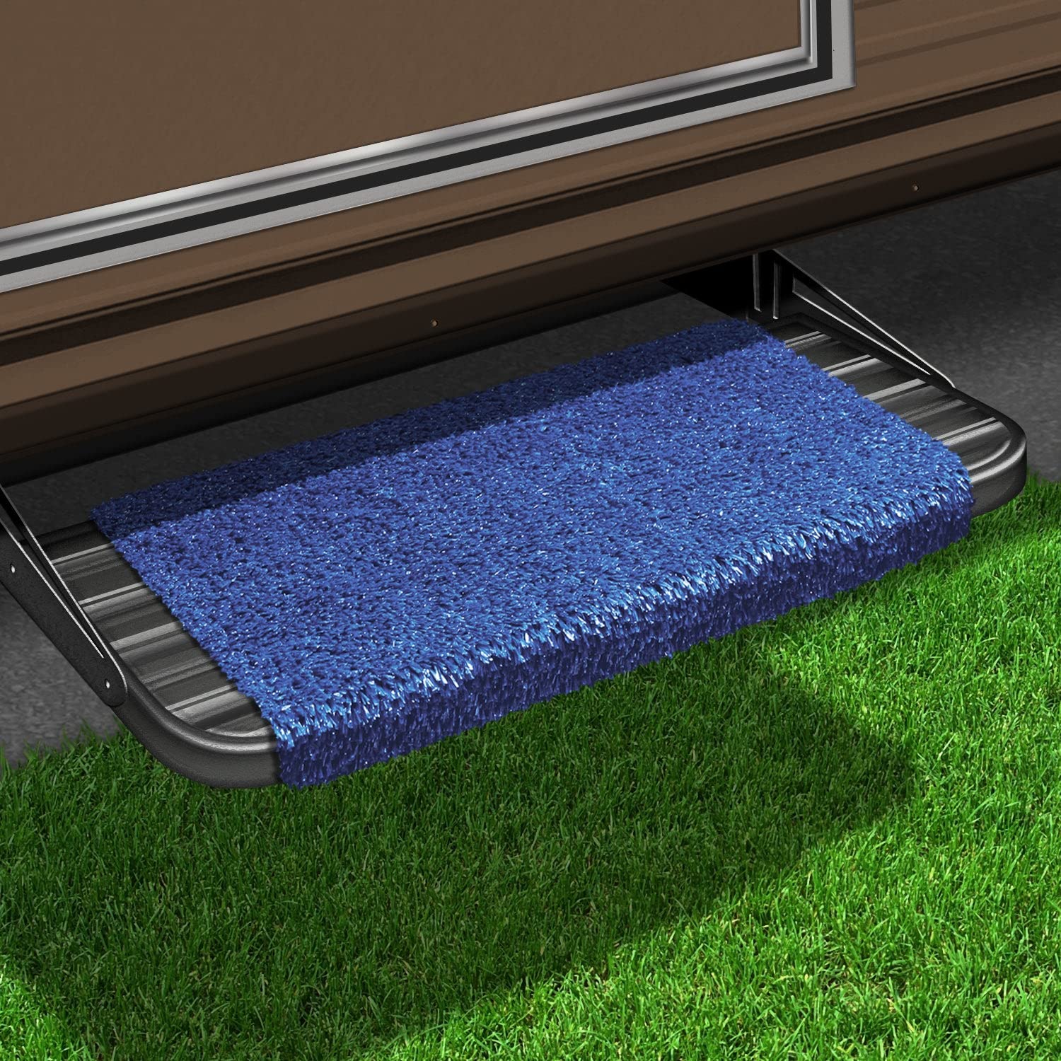 Prest-O-Fit 2-1041 Imperial Blue Wrap Around Step Rug,18 Inch