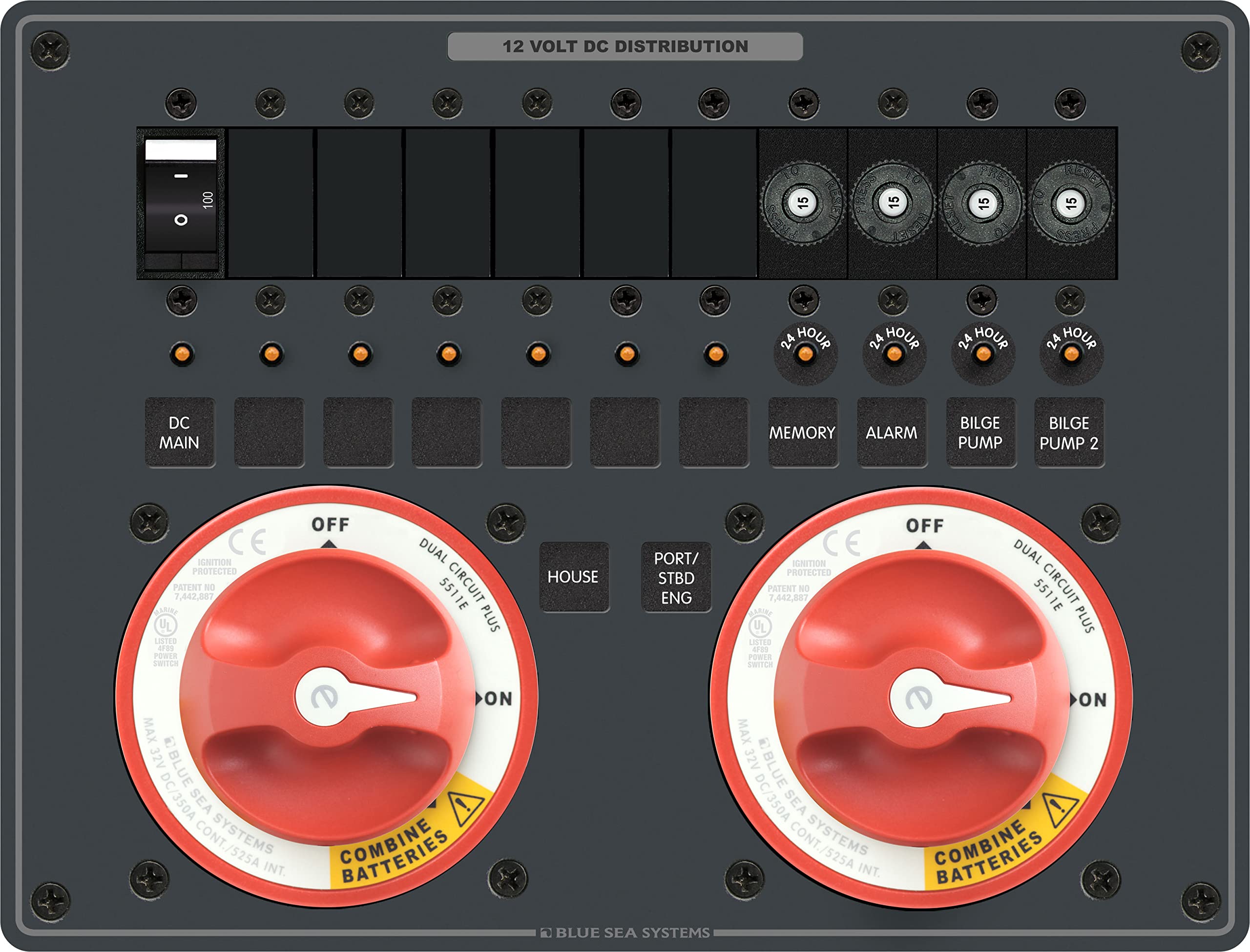 Blue Sea 8693 E-Series Dual Circuit Plus 2 5511E