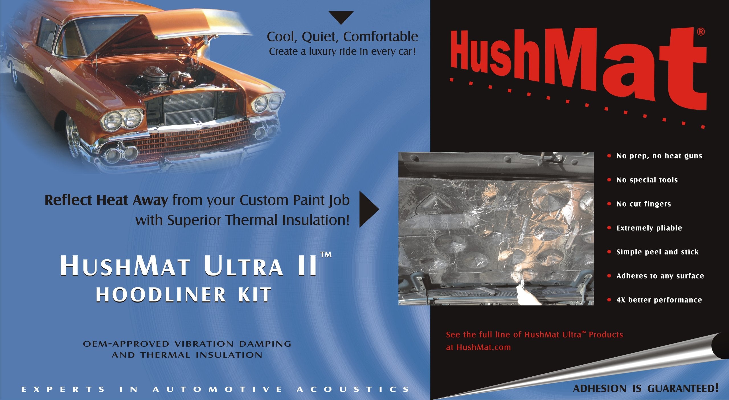 Hushmat 50100 Ultra Hood Liner With Dampening Sheet - 6 Piece