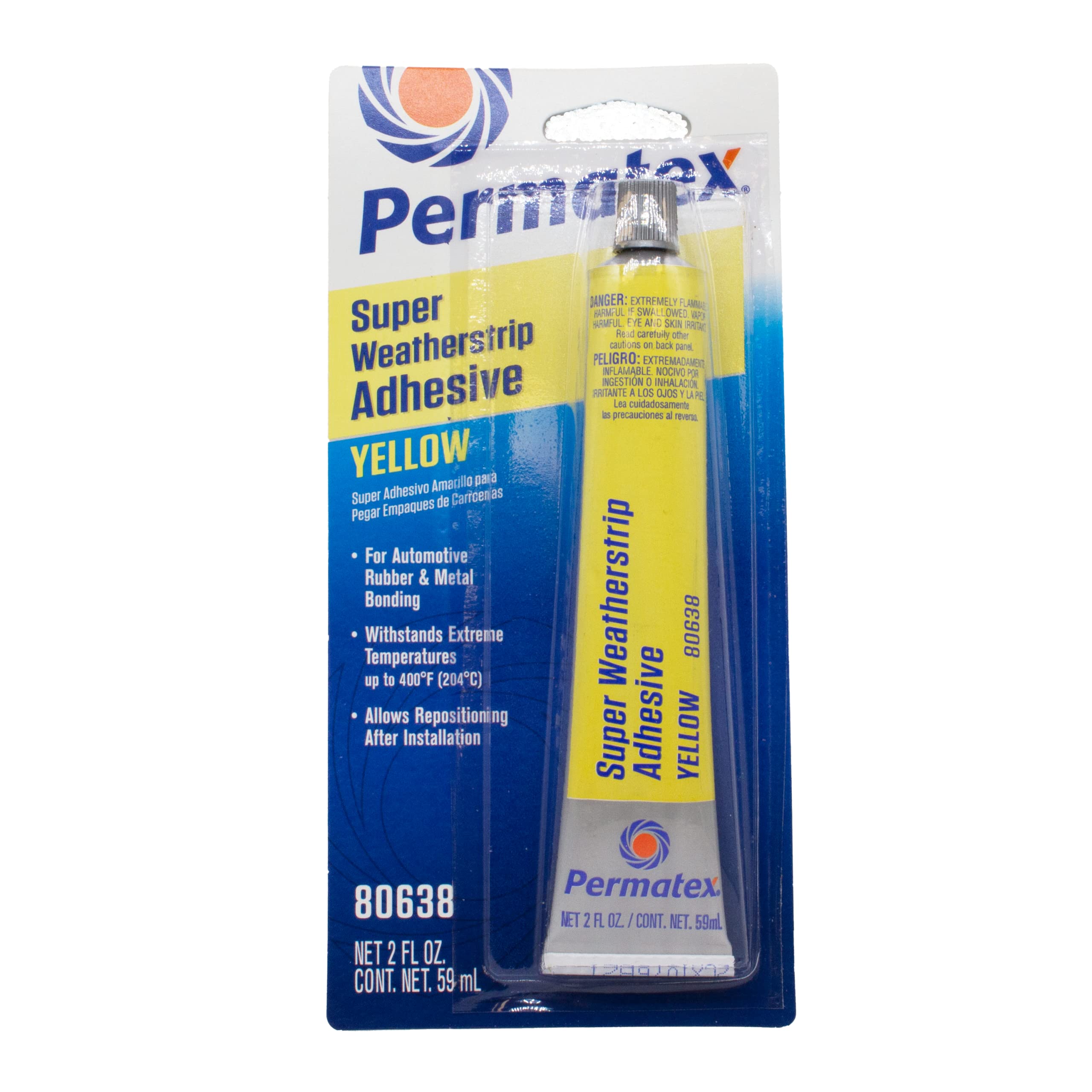 Permatex 80638 Super Weatherstrip Adhesive, 2 Oz., Yellow