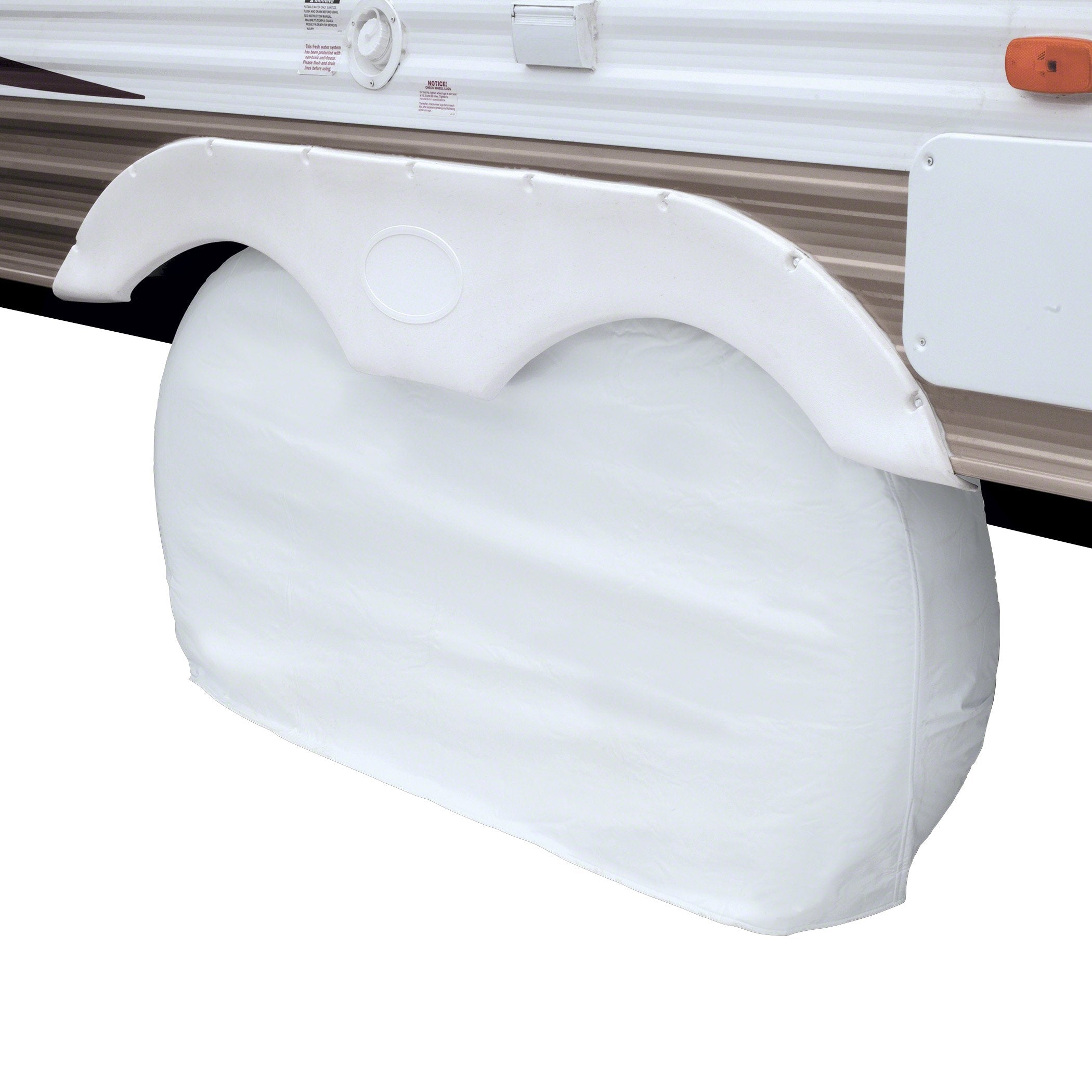 Classic Accessories Over Drive Rv Dual Axle Wheel Cover, Wheels 27''-30''Dia, White