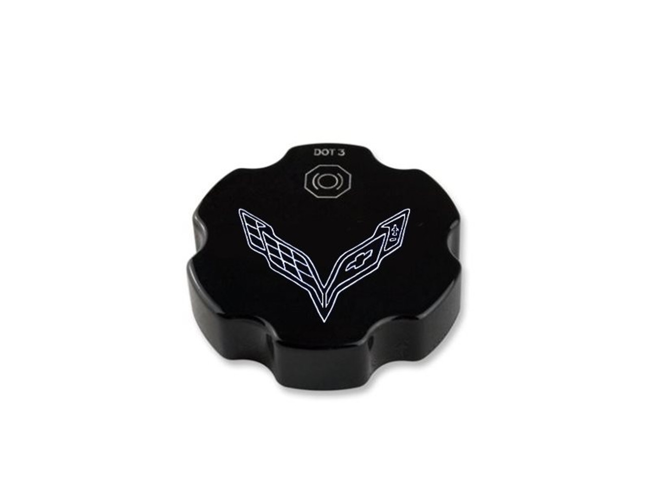 American Brother Designs Brake Fluid Cap Cover, Flag Logo, Color Options :: 2014-2019 C7 Corvette Stingray, Z06