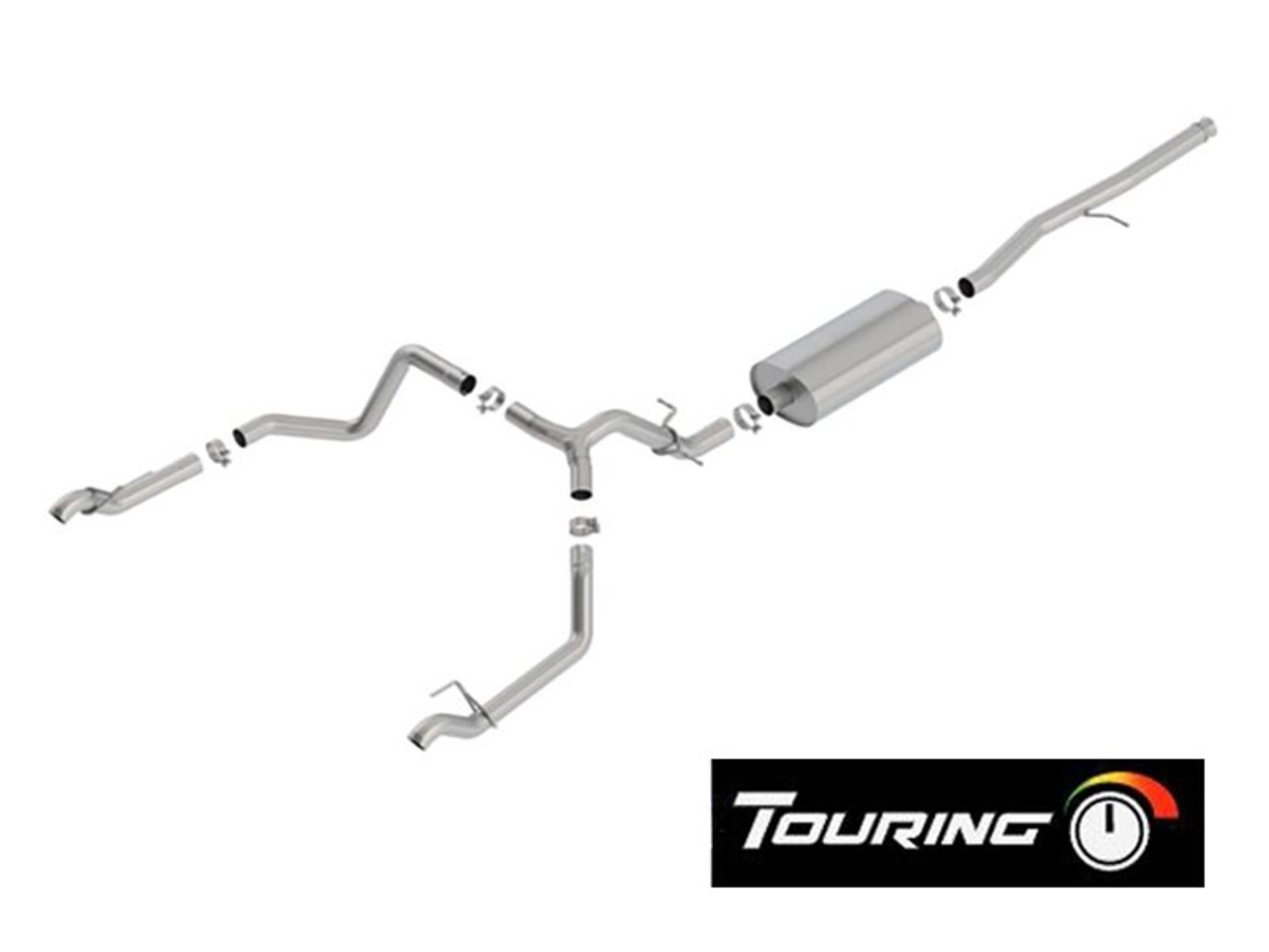 Borla 3" Touring Cat-Back Single Exhaust w/ Factory Rear Exit, Reuse Factory Tips :: 2019-2025 Silverado & GMC Sierra 1500 5.3L