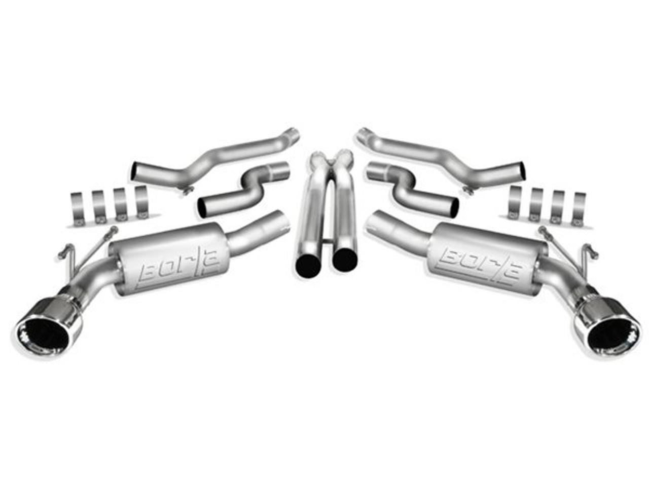 Borla 2.5" ATAK Cat-Back Exhaust System w/ 4.5" Dual Polished Tips :: 2010-2013 Camaro SS w/o Ground Effects Package