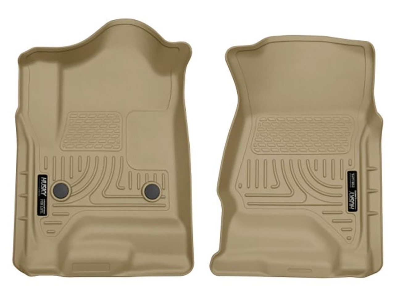 Husky Liners WeatherBeater Front Floor Liners, Tan :: 2014-2018 Silverado & GMC Sierra 1500 Crew Cab, Double Cab