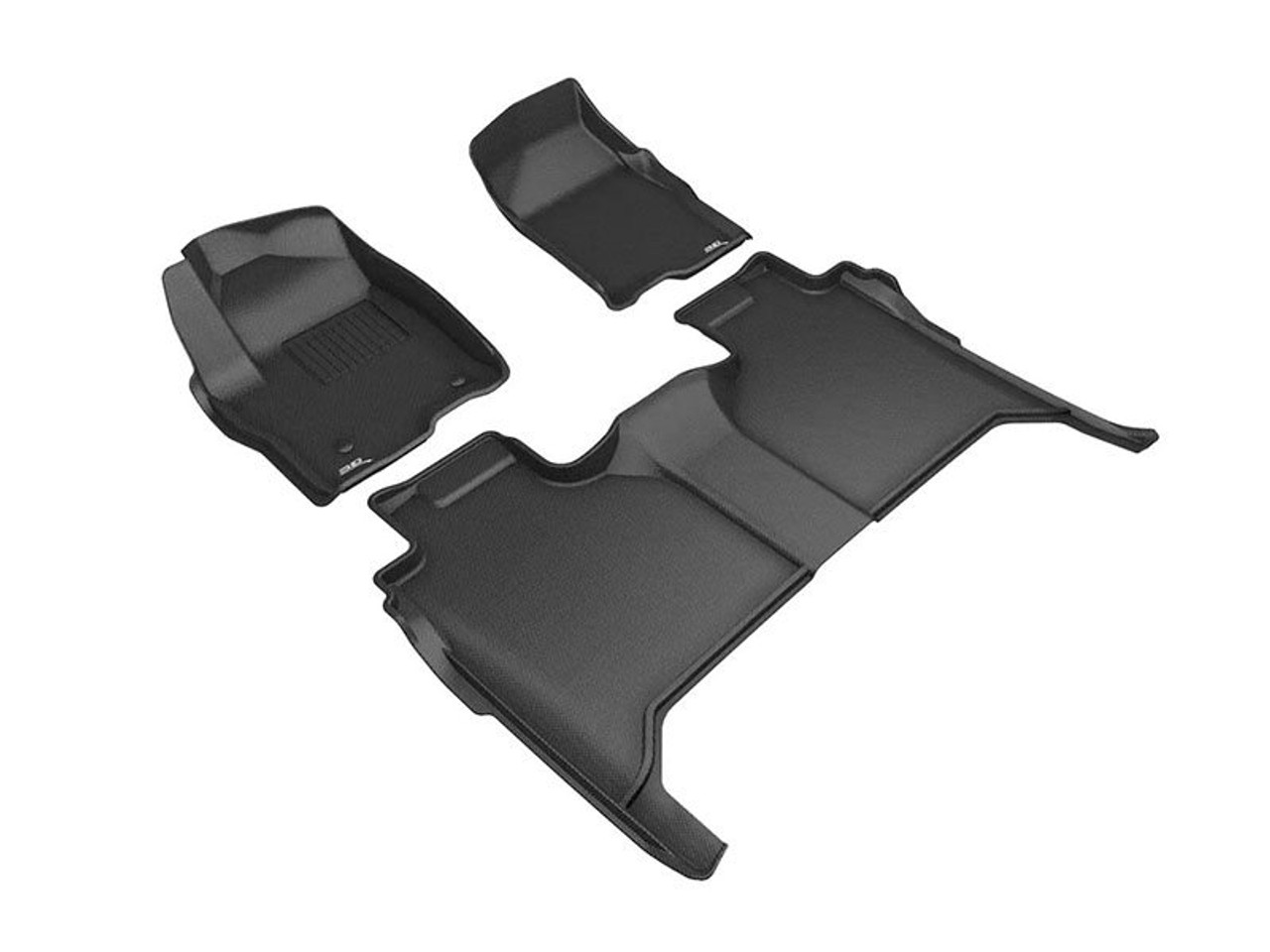 3D MAXpider Kagu All-Weather Floor Liners, Front and Rear, Black :: 2019-2023 Silverado - GMC Sierra 1500 Crew Cab w/ 5 Seats