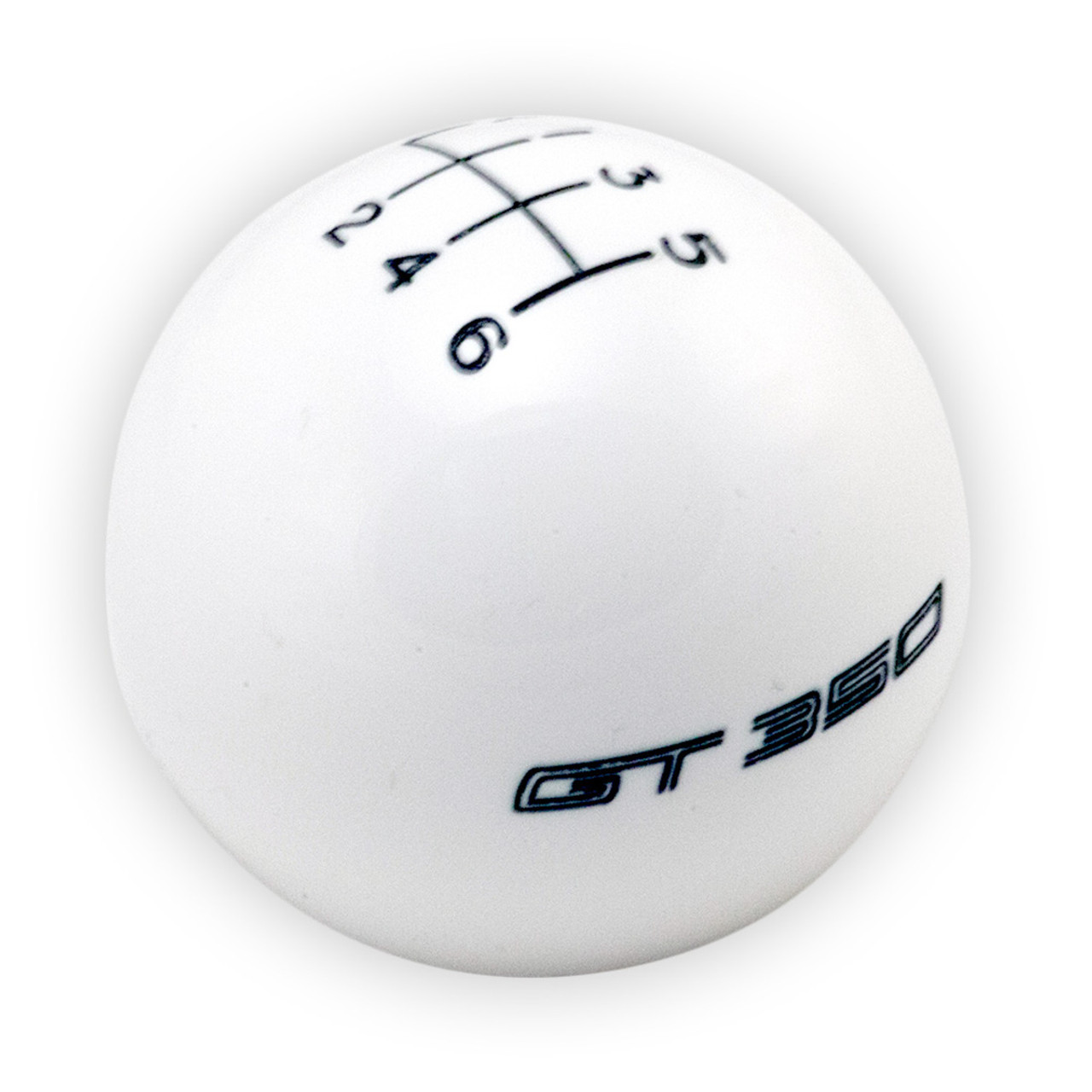 Ford Performance 6 Speed Shift Knob w/ GT350 Logo, White :: 2015-2020 Ford Mustang GT350