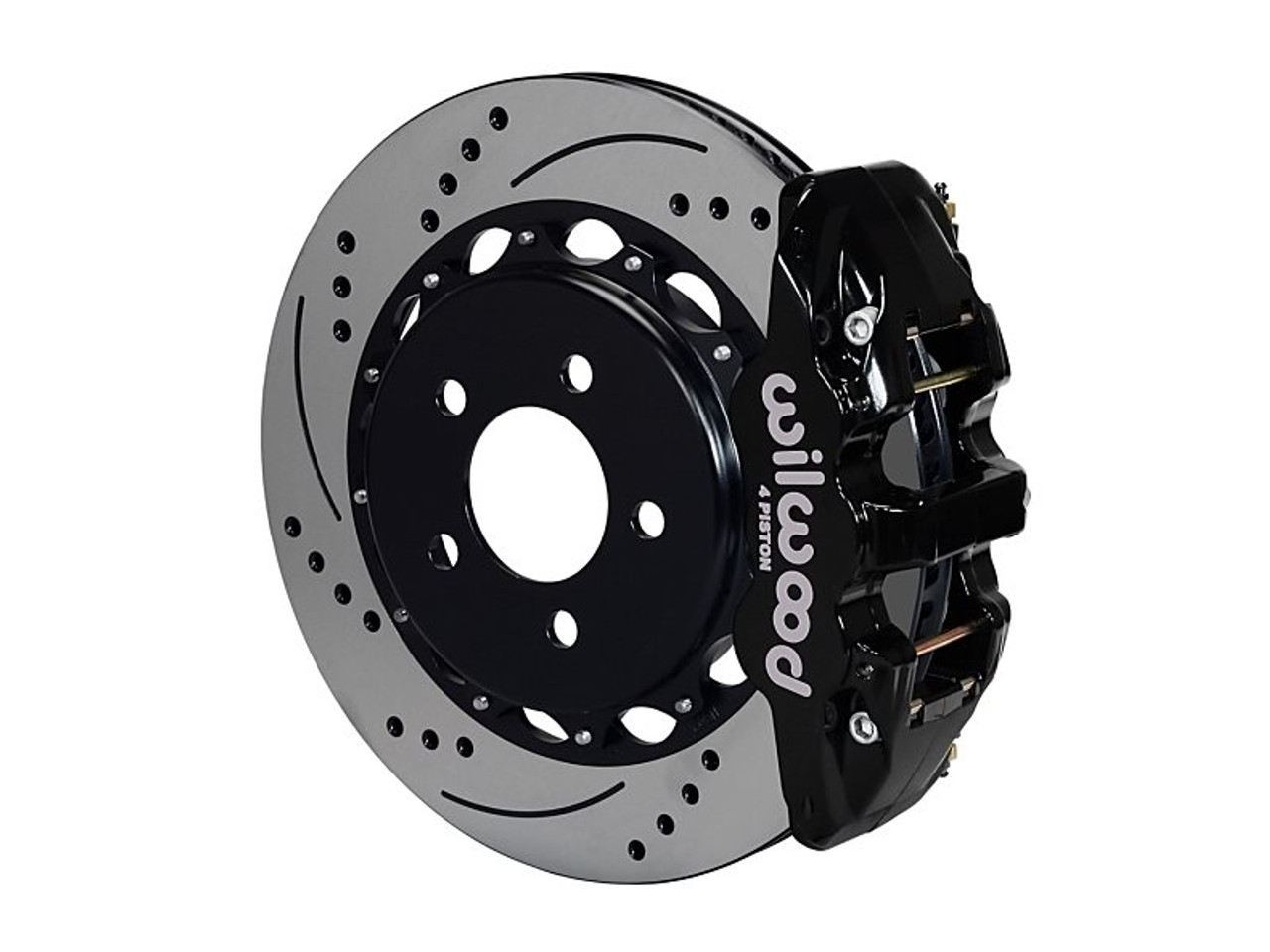 Wilwood AERO4 Rear Big Brake Kit, Black 4 Piston Calipers, 14.25" Drilled & Slotted Rotors :: 2016-2019 Camaro SS