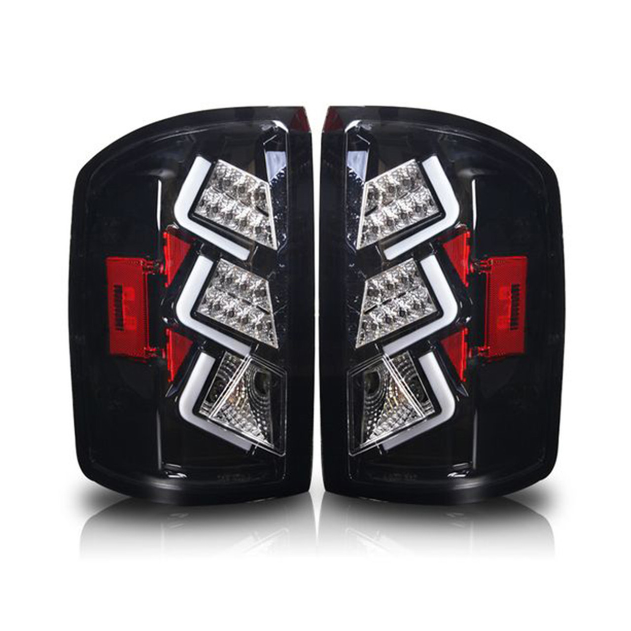 Winjet LED Taillights, Black Housing, Clear Lens :: 2014-2015 GMC Sierra 1500
