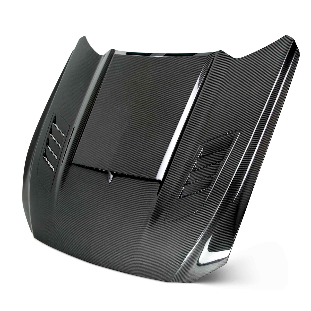 Anderson Composites Ram Air Double Sided Hood, Carbon Fiber :: 2015-2017 Ford Mustang